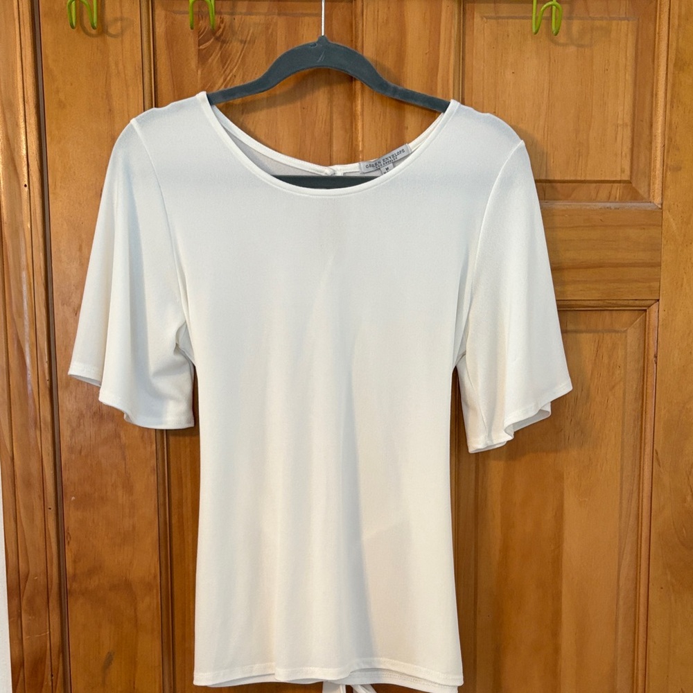 Green Envelope White Blouse